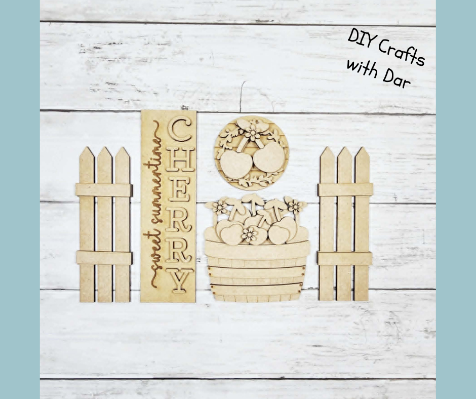 Cherry Barn Door inserts - wood cutouts - unpainted wooden cutouts, ready for you to paint
