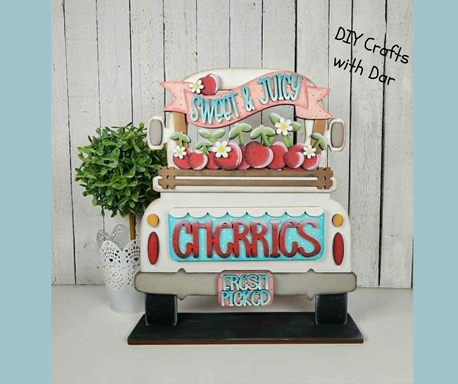 Cherry Basket or Truck Inserts - wood cutouts - unpainted wooden cutouts, ready for you to paint