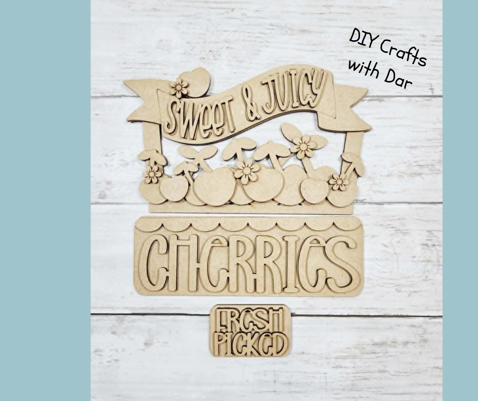 Cherry Basket or Truck Inserts - wood cutouts - unpainted wooden cutouts, ready for you to paint