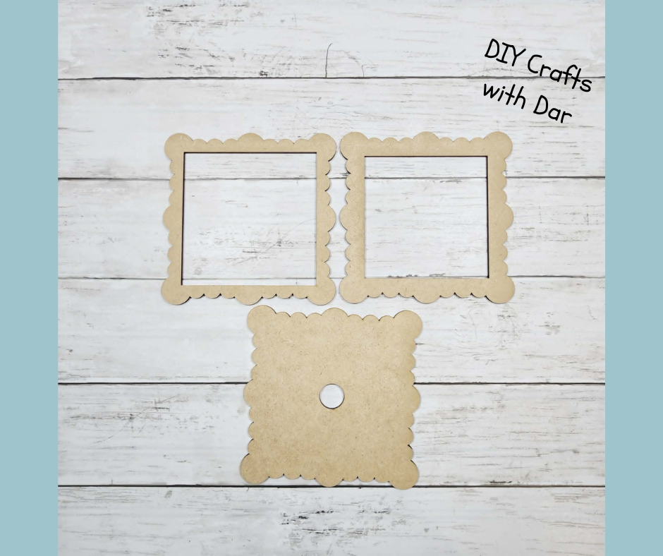 Scalloped Frame for sign - wood cutouts - unpainted wooden cutouts, ready for you to paint