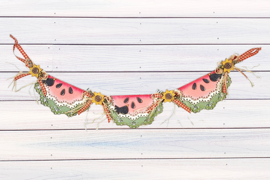 Vintage Watermelon Banner - unpainted wooden cutouts, ready for you to paint