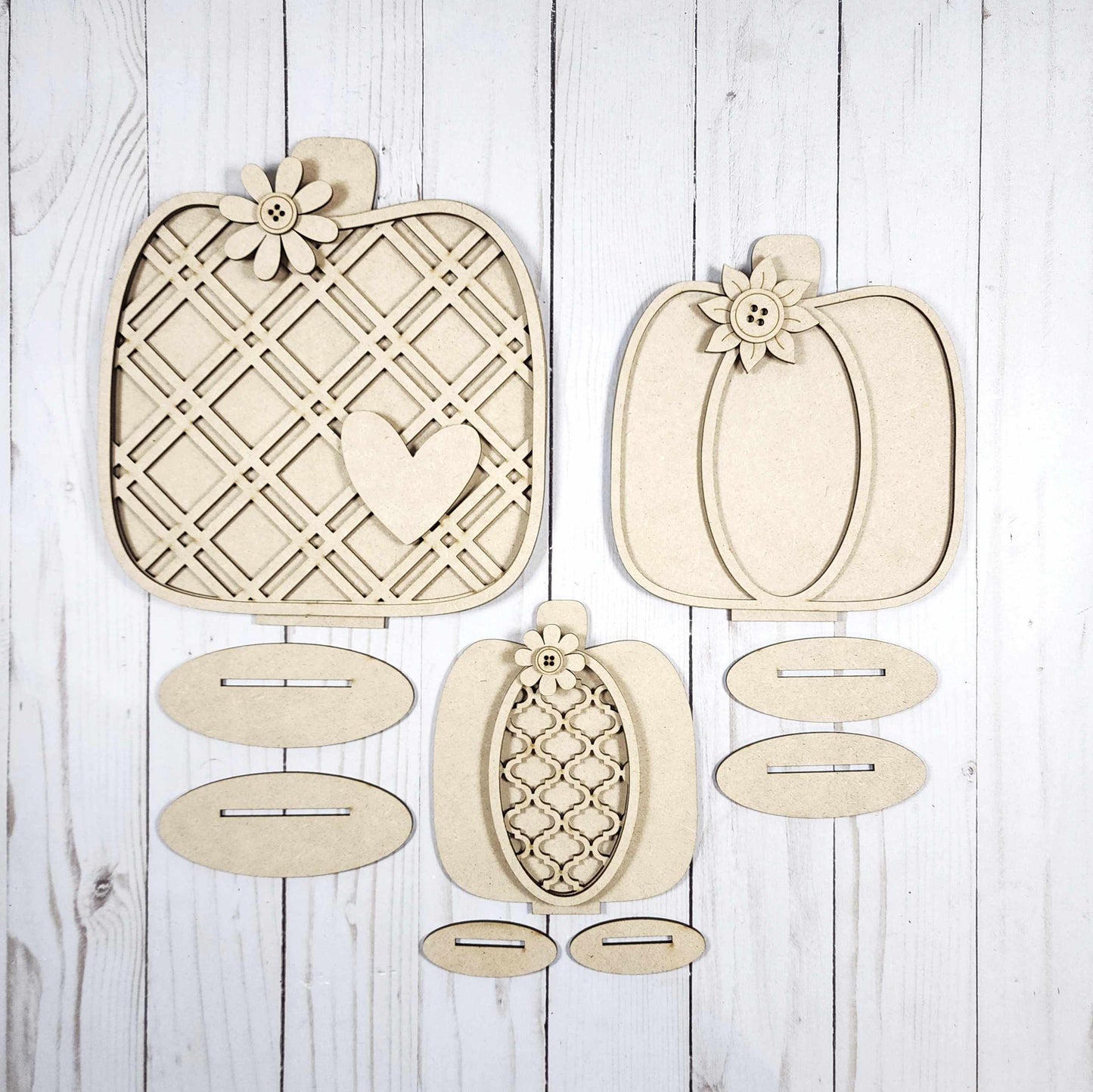 Fall Harvest Pumpkin Standers - unpainted cutouts