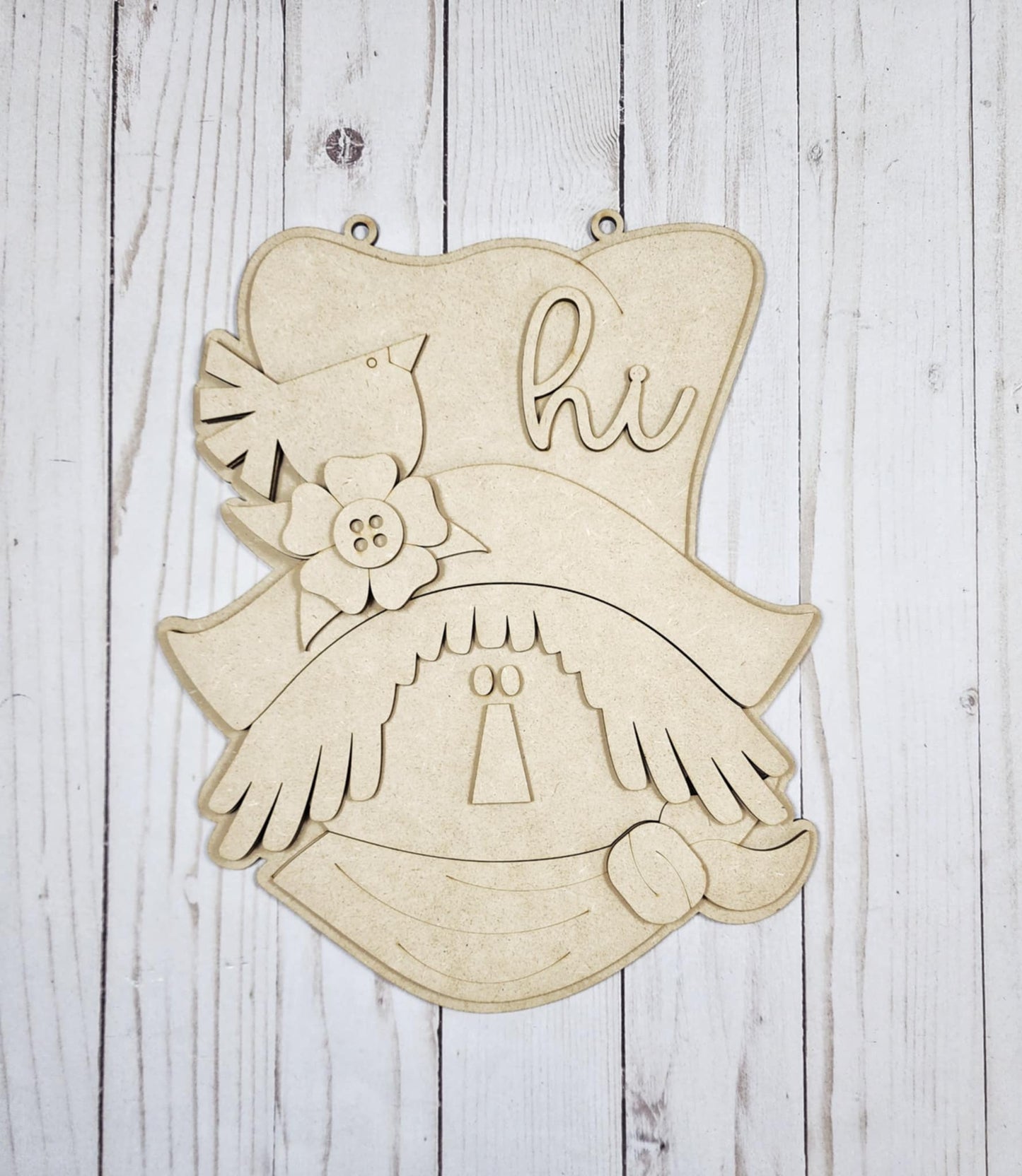 Fall Scarecrow Door Sign - unpainted cutouts
