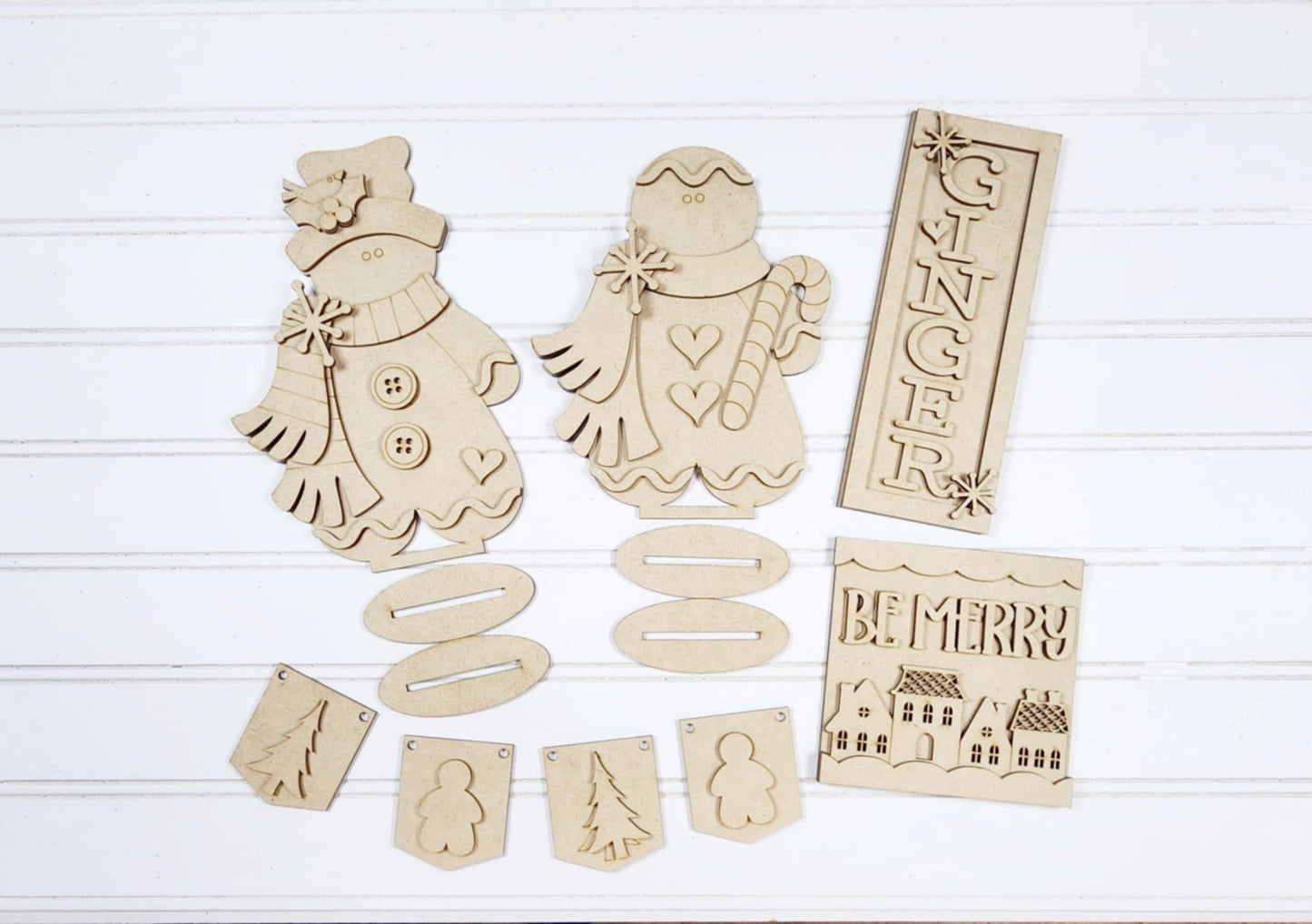 Victorian Gingerbread Collection Tiered Tray Set - unpainted cutouts