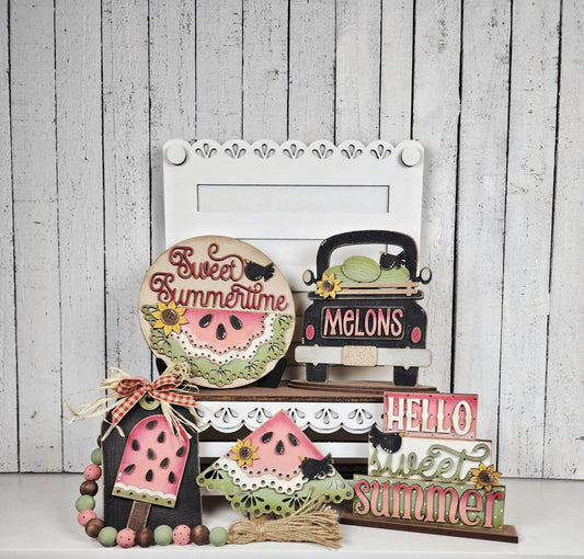 Vintage Watermelon Decor tiered tray set cutouts - unpainted wooden cutouts, ready for you to paint (Copy)