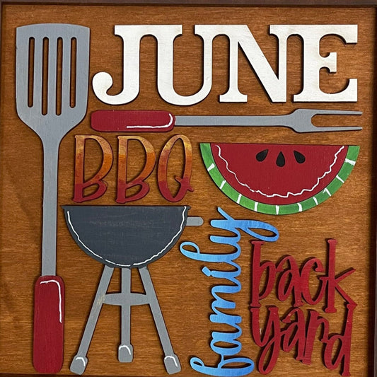 Unpainted June BBQ seasonal piece only ready for you to paint