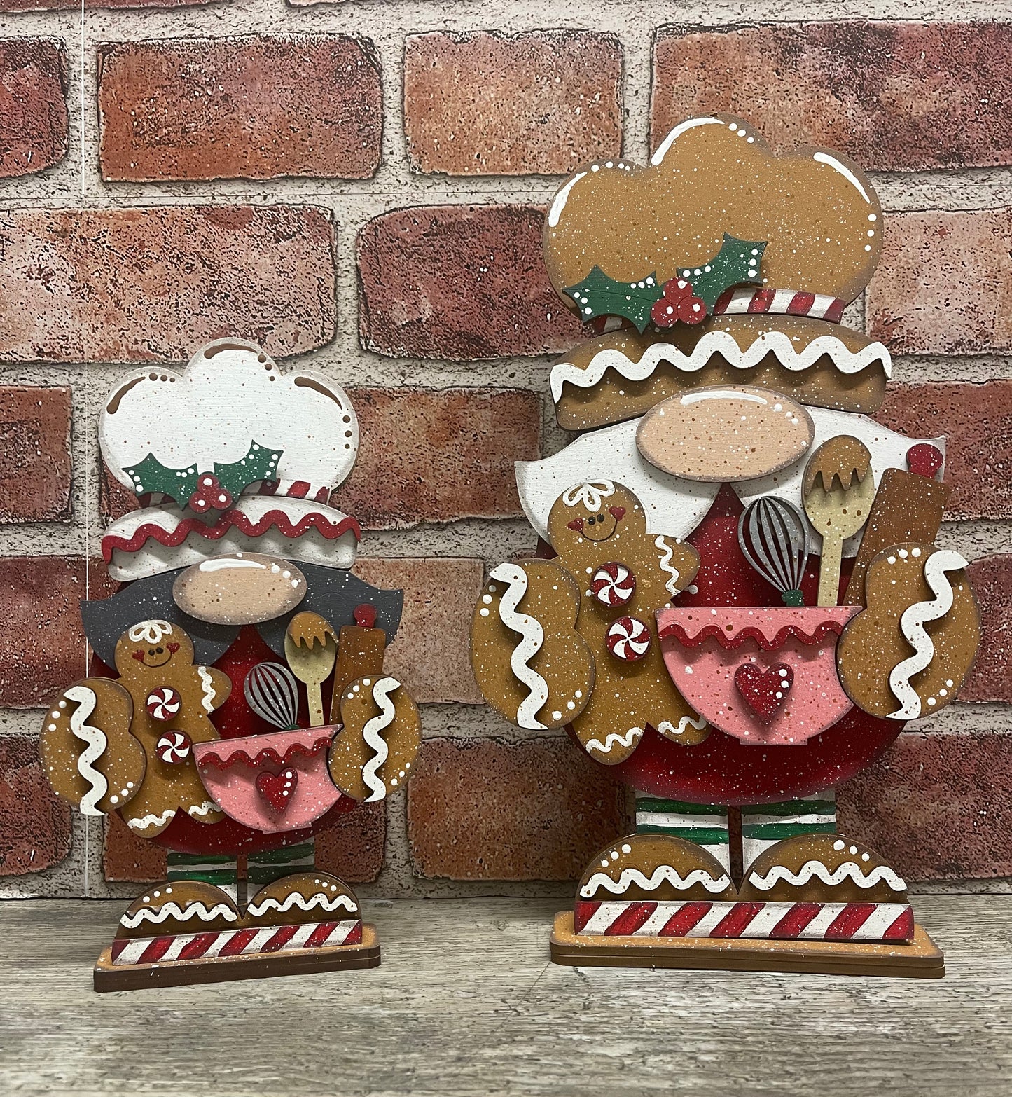 Gingerbread Gnome, 2 sizes, cutout, unpainted wooden cutout, ready for you to paint