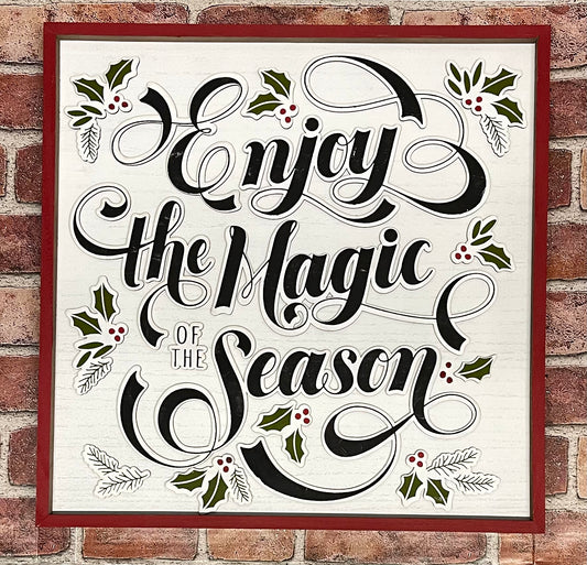 Enjoy the Magic of the Season wood cutouts, unpainted ready for you to finish