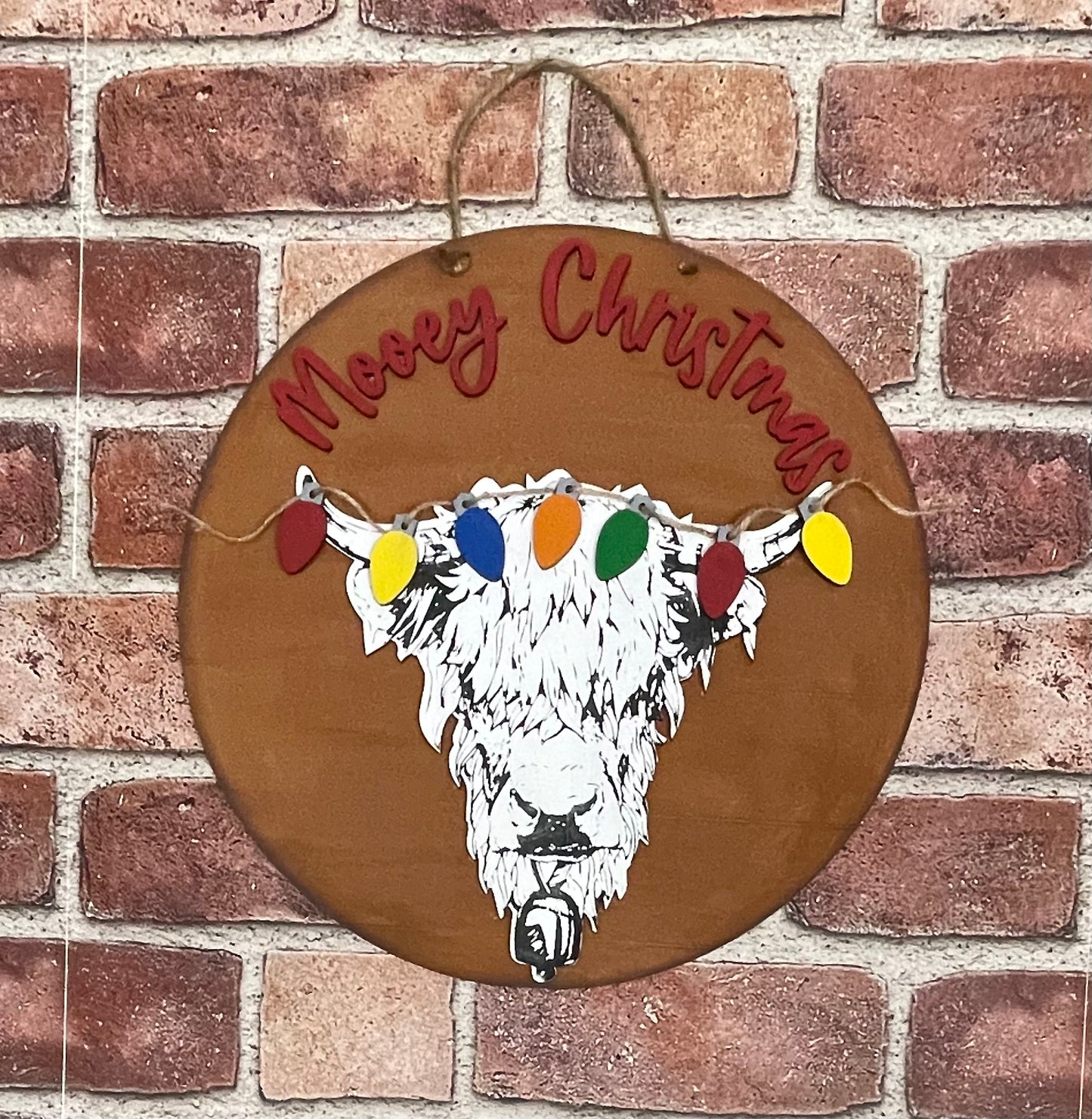 Mooey Christmas Highland Cow sign and cutouts - unpainted wooden cutouts, ready for you to paint