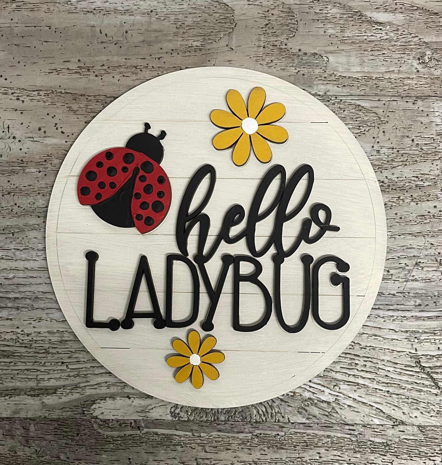 Ladybug insert for changeable sign, unpainted ready for you to finish