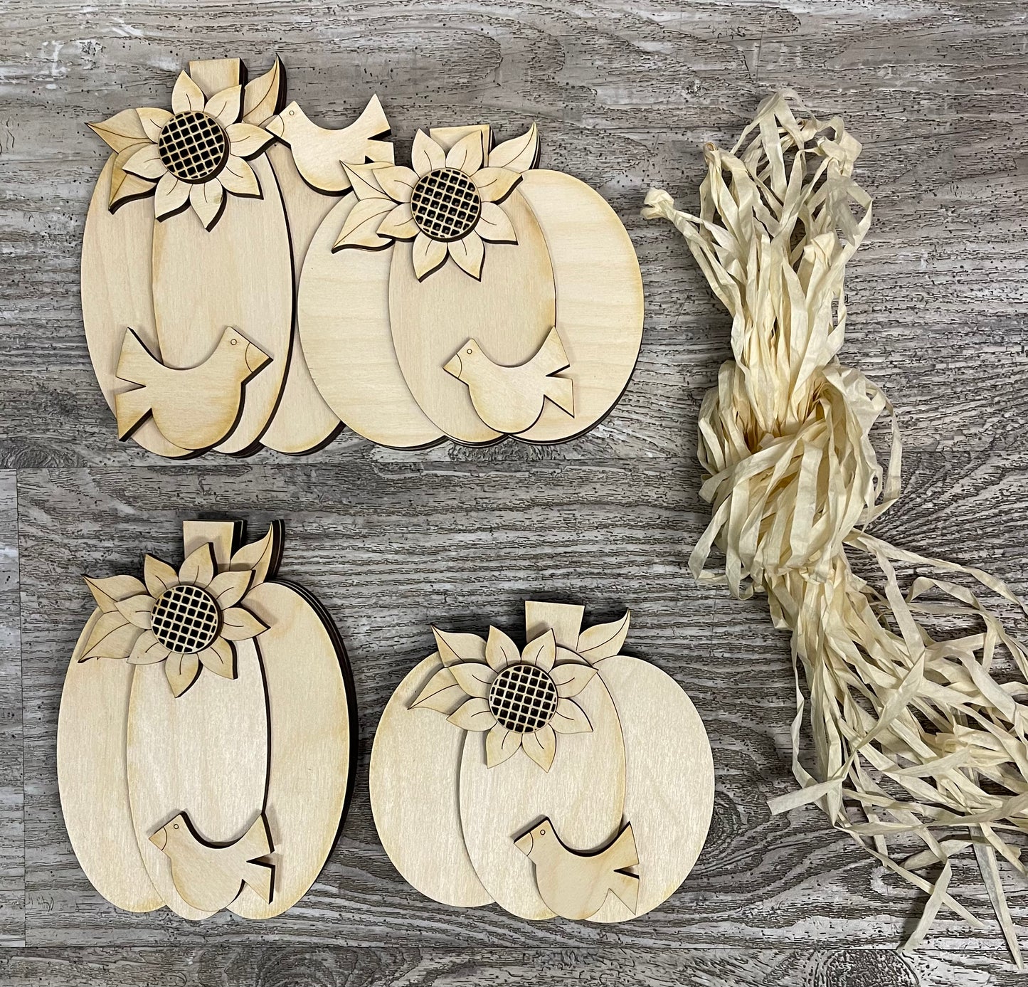 Chunky Pumpkins DIY Kit - unpainted wood cutouts