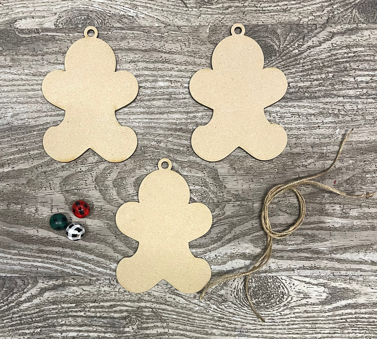 Gingerbread Man ornaments unpainted wooden cutouts - ready for you to paint