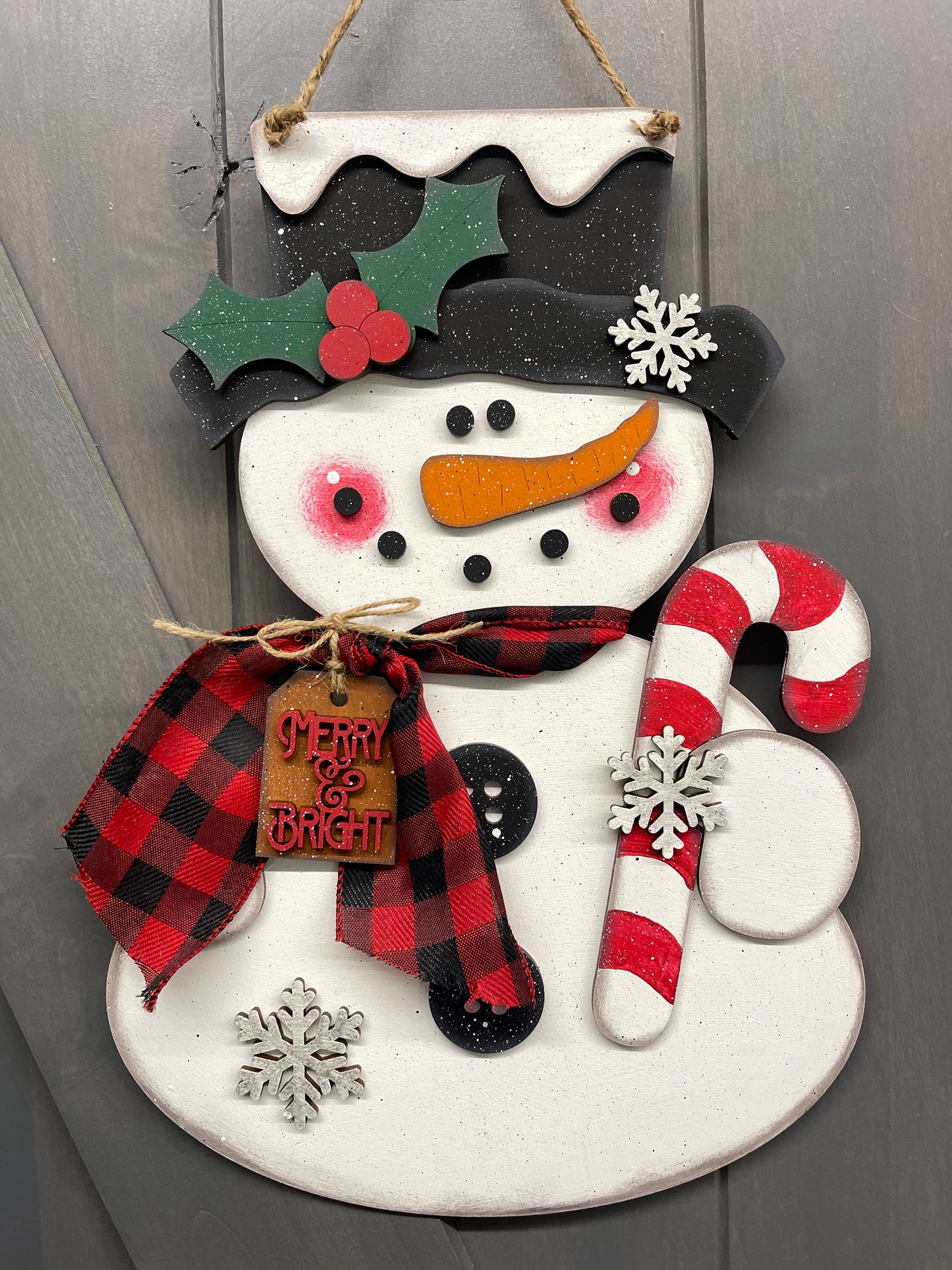 Snowman Door sign 14 inches tall, wood cutouts, unpainted ready for you to finish