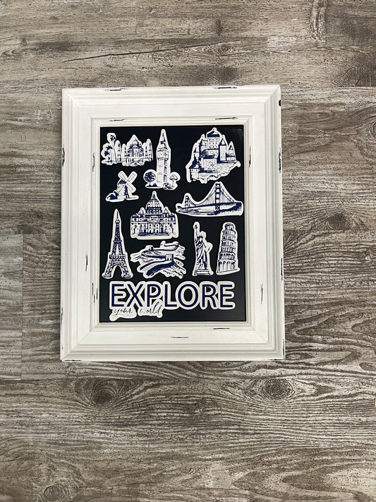 Explore your World Magnet set, Unfinished Wood, Ready for you to Paint