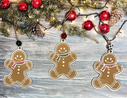 Gingerbread Man ornaments unpainted wooden cutouts - ready for you to paint