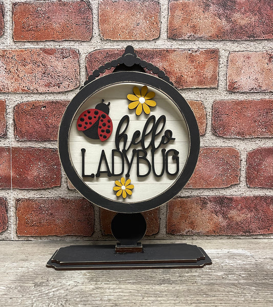 Ladybug insert for changeable sign, unpainted ready for you to finish