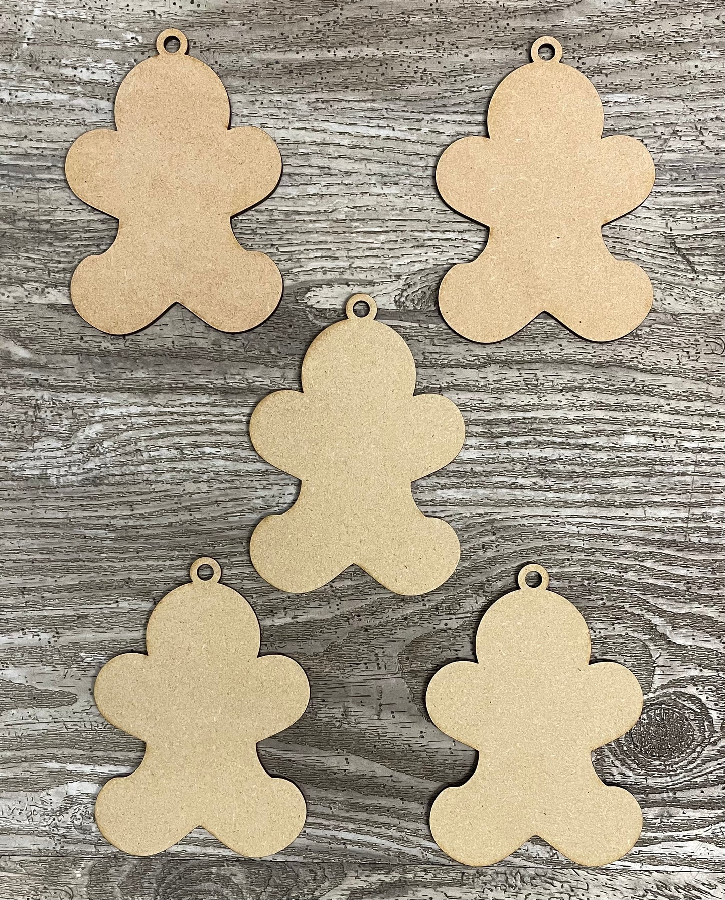 Gingerbread Man ornaments unpainted wooden cutouts - ready for you to paint