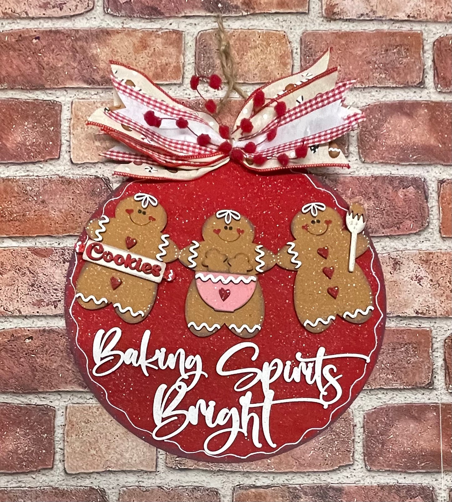 Baking Spirits Bright Gingerbread Man sign kit, unpainted wooden cutouts - ready for you to paint, includes the circle