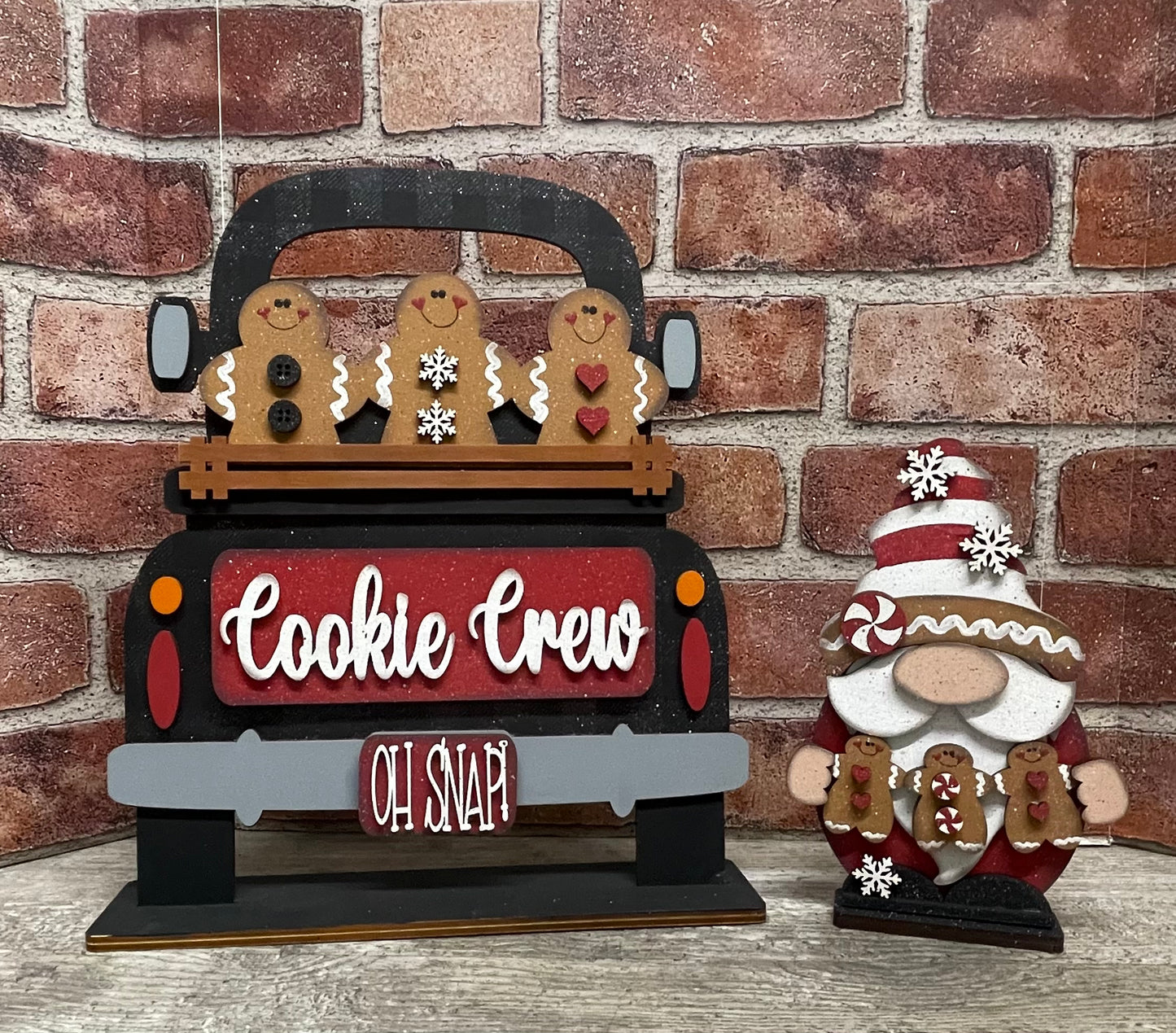 Christmas- Gingerbread Truck insert only, unpainted wood cutouts, ready for you to paint,