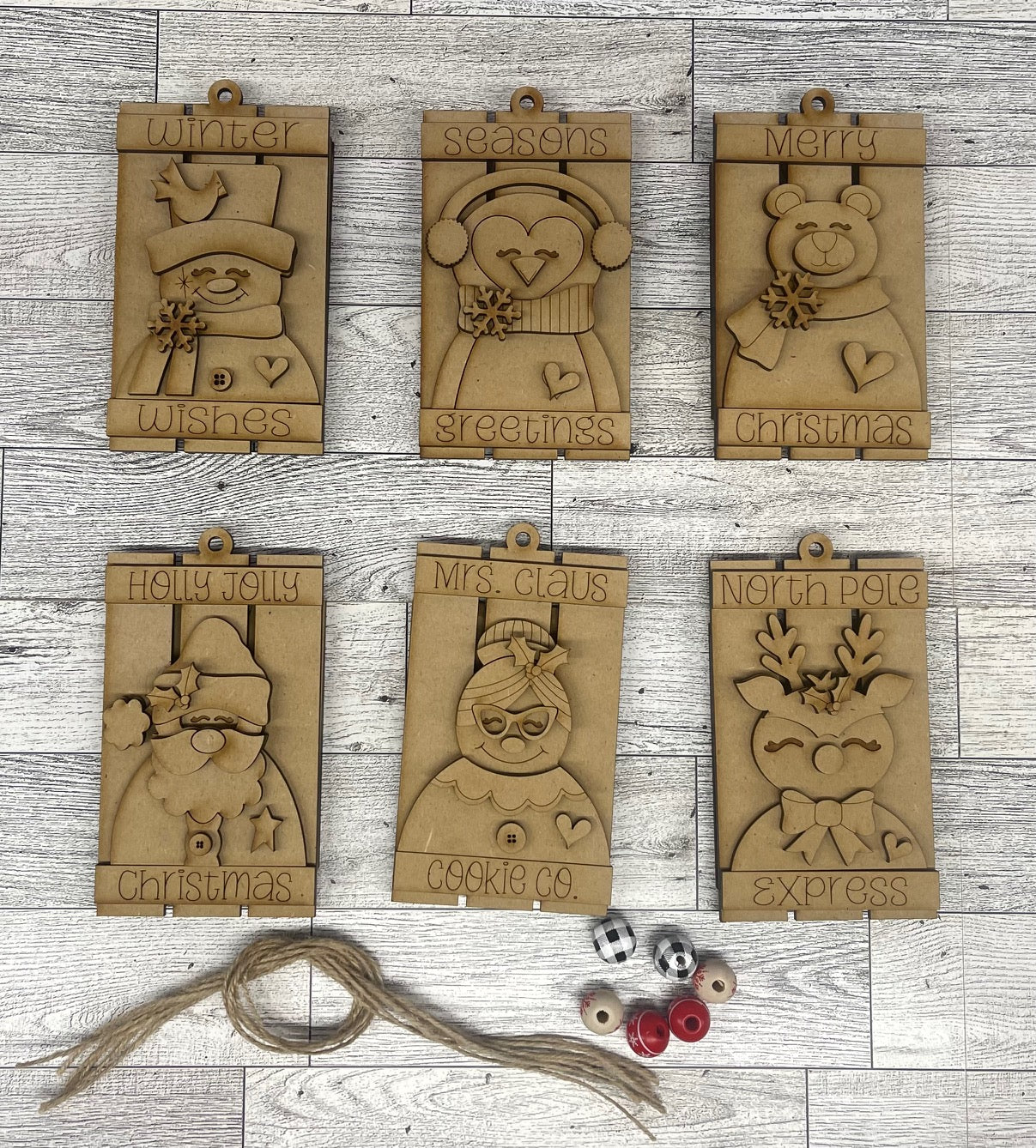 Pallet Christmas Ornaments unpainted cutouts