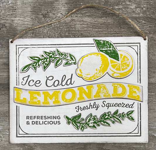 Lemonade unfinished wooden Sign with Cutouts ready for you to paint
