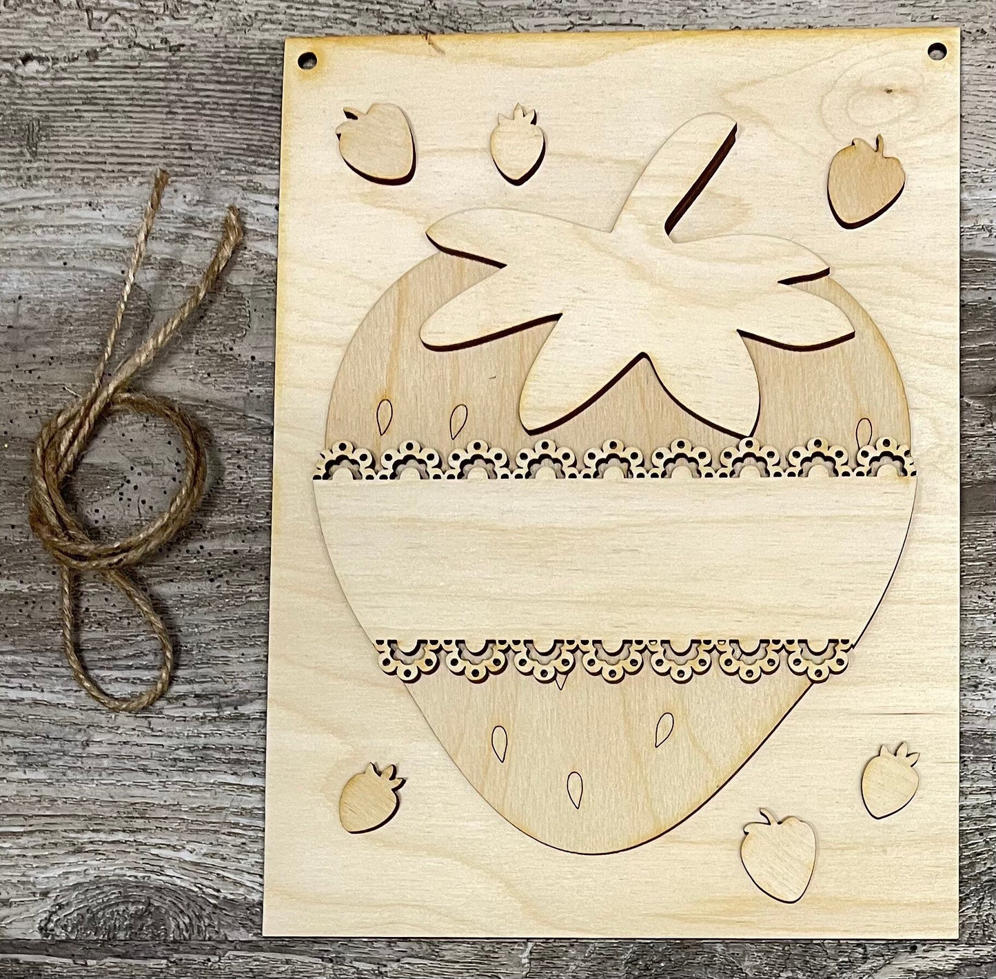 Sweet Days of Summer Kit, DIY Unpainted Wooden Kit, DIY Strawberry Sign Kit