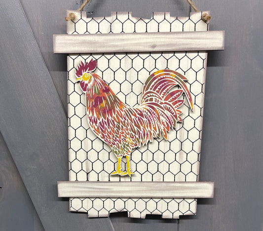 Rooster Sign, unpainted wood pieces, ready for you to paint