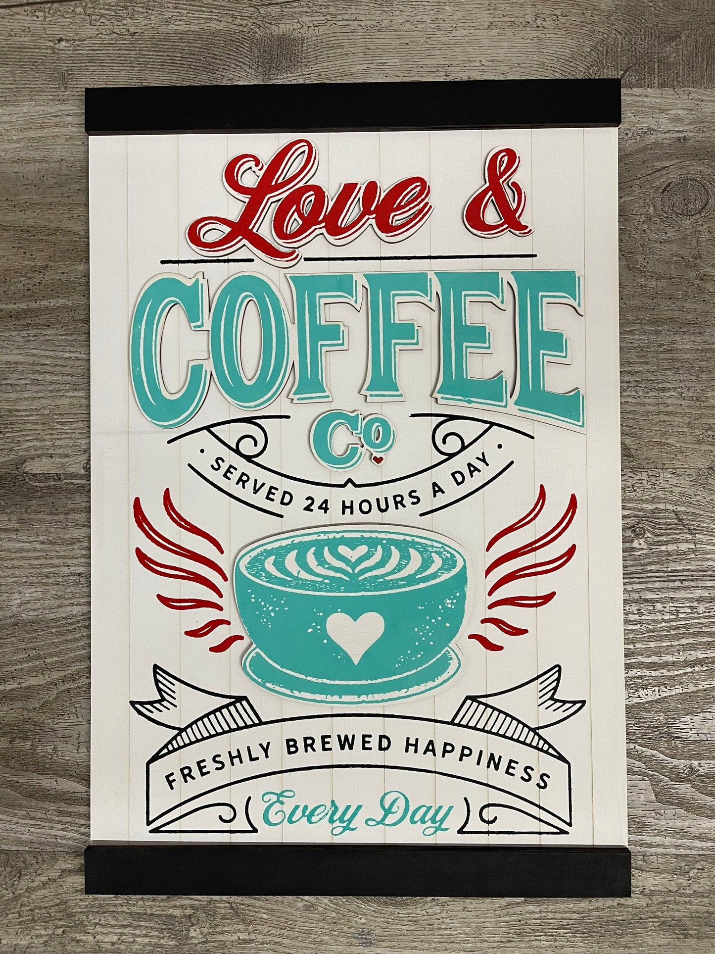 Love & Coffee Co Unfinished wooden sign and pieces - ready for you to paint