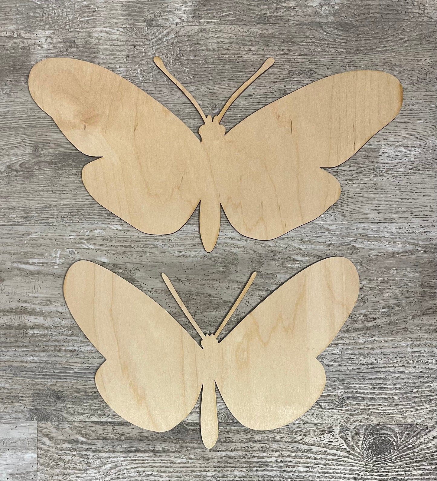 2 Large Butterflies unfinished ready for you to paint - back sign is not included