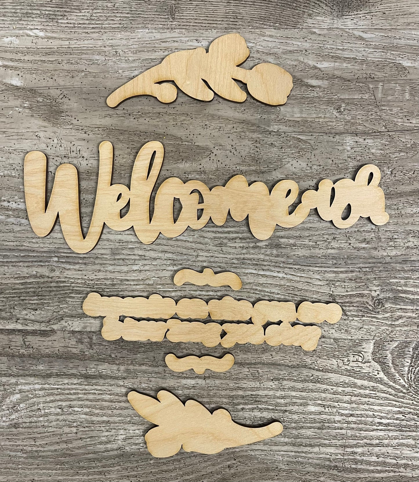 Welcome-ish with cutouts ready for you to paint - back sign is  not included