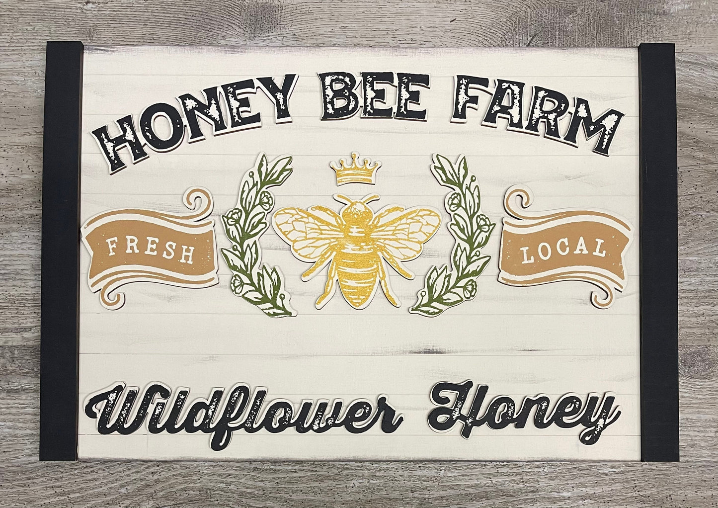 Honey Bee Farm cutouts only, sign not included, ready to paint, unpainted wood cutouts