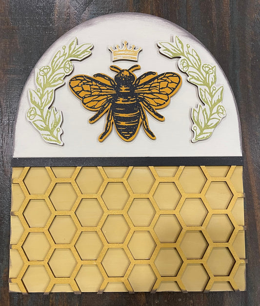 Bee Honeycomb sign kit, unpainted wooden cutouts - ready for you to paint