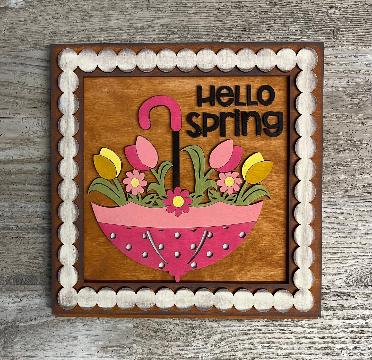 Unpainted Changeable Frame with the removable piece - Everyday - Welcome Spring theme already for you to paint