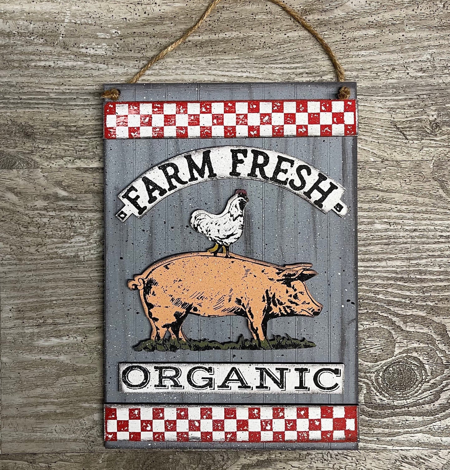 Farm Fresh Organic cutouts with Sign, cutouts unfinished sign ready for you to paint