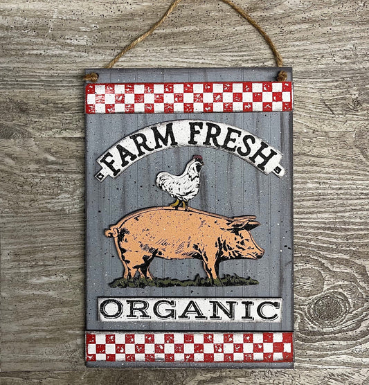 Farm Fresh Organic cutouts with Sign, cutouts unfinished sign ready for you to paint