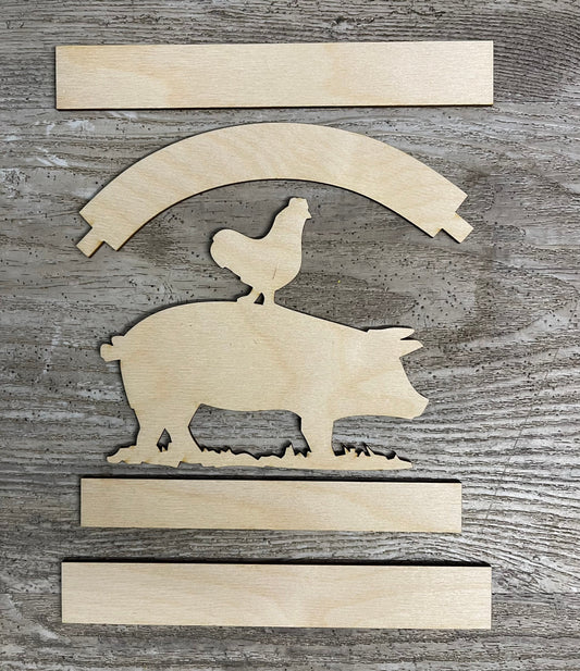 Farm Fresh Organic Sign cutouts unfinished cutouts ready for you to paint