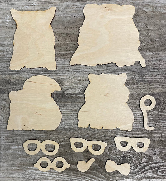 Woodland Animals cutouts, wooden cutouts ready for you to paint