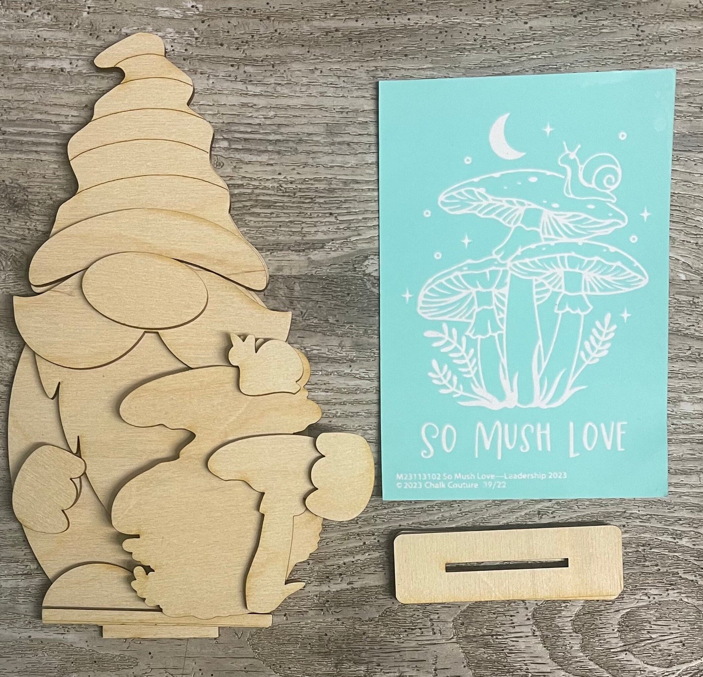Mushroom Gnome cutout, unpainted wooden cutout - ready for you to paint