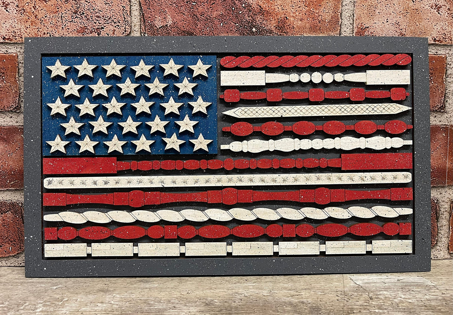USA Flag sign with cutouts, unfinished wood cutouts ready for you to paint