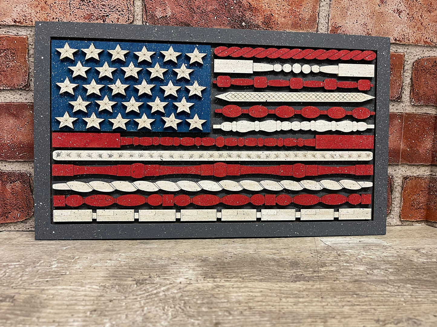 USA Flag sign with cutouts, unfinished wood cutouts ready for you to paint