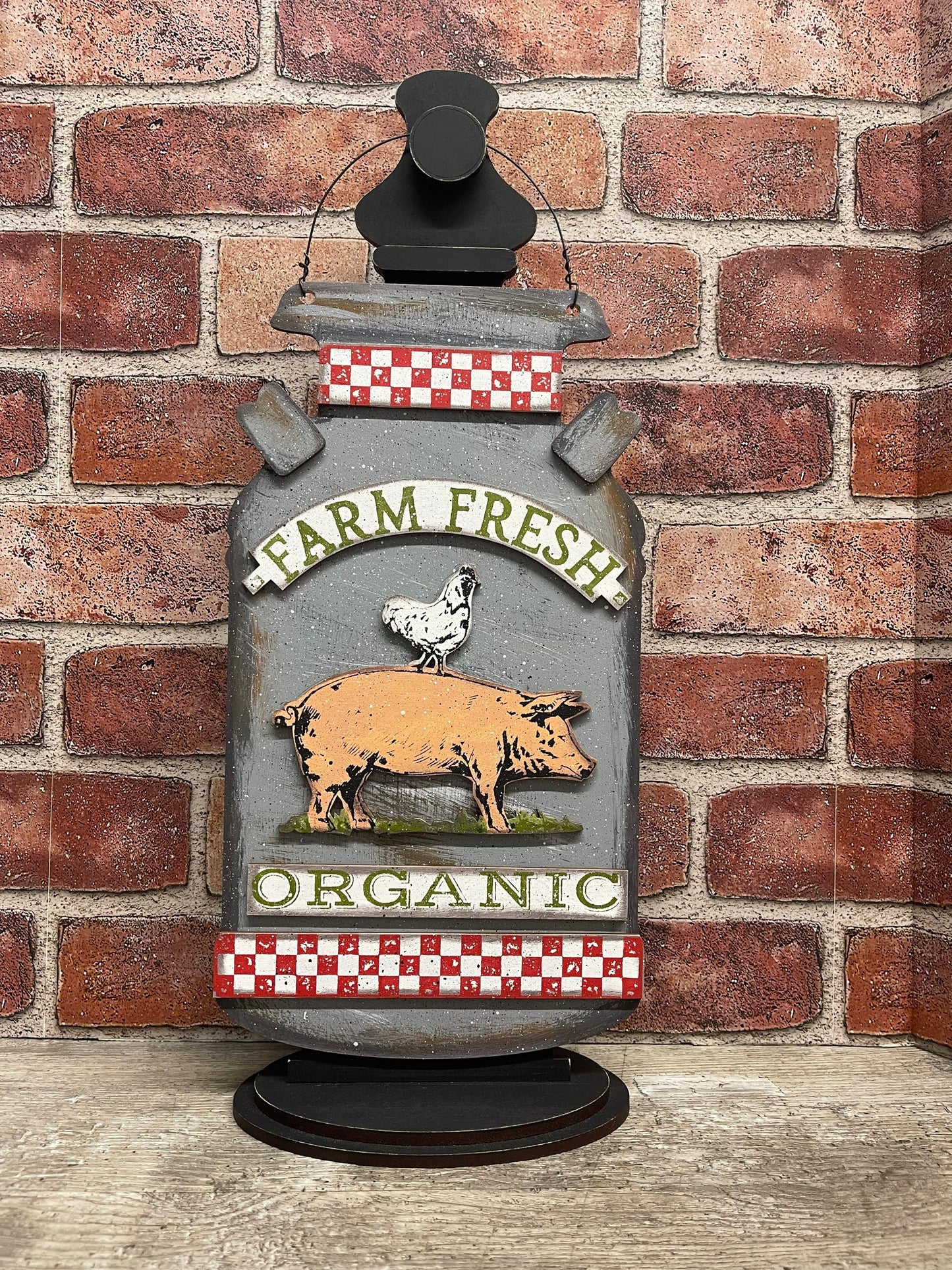 Farm Fresh Milk Can Kit - unpainted wooden cutouts, ready for you to paint
