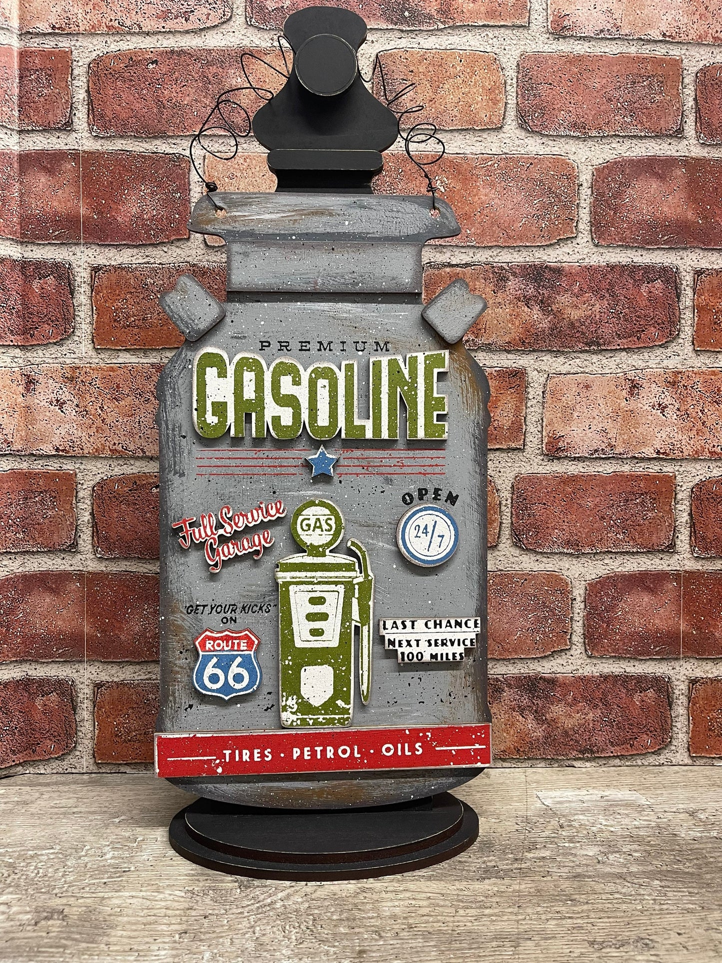 Premium Gasoline Milk Can Kit - unpainted wooden cutouts, ready for you to paint