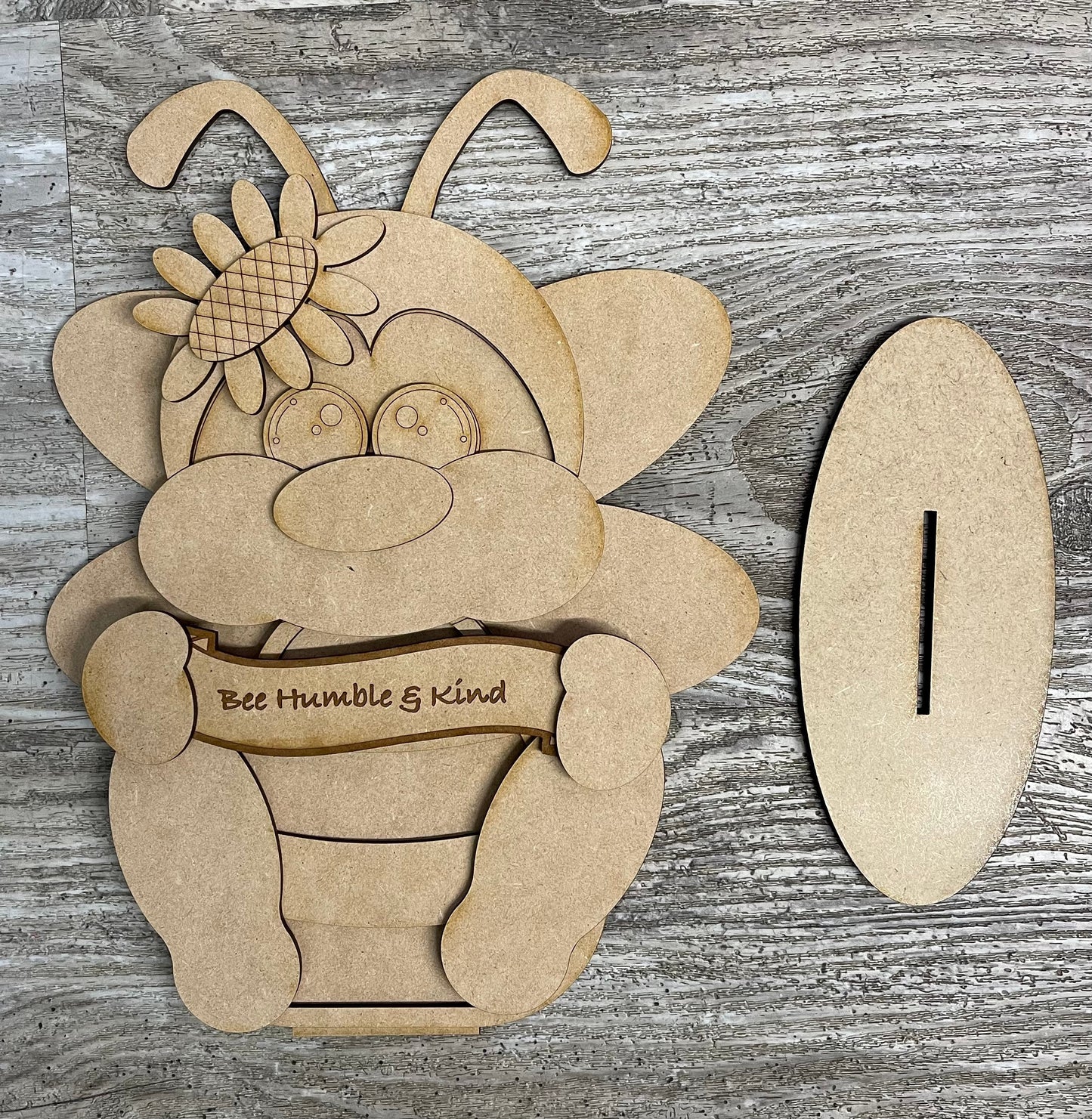 Bee Sitter Kit - unpainted wooden cutouts, ready for you to paint