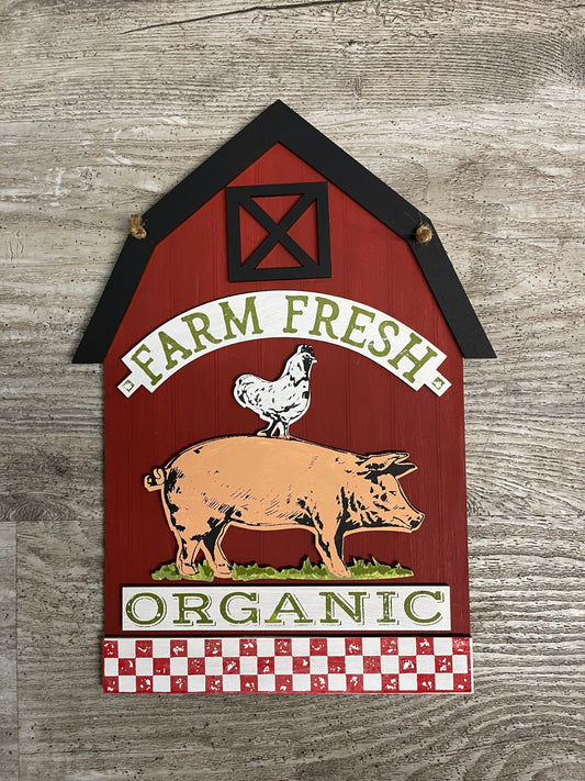 Farm Fresh Barn Kit - unpainted wooden cutouts, ready for you to paint