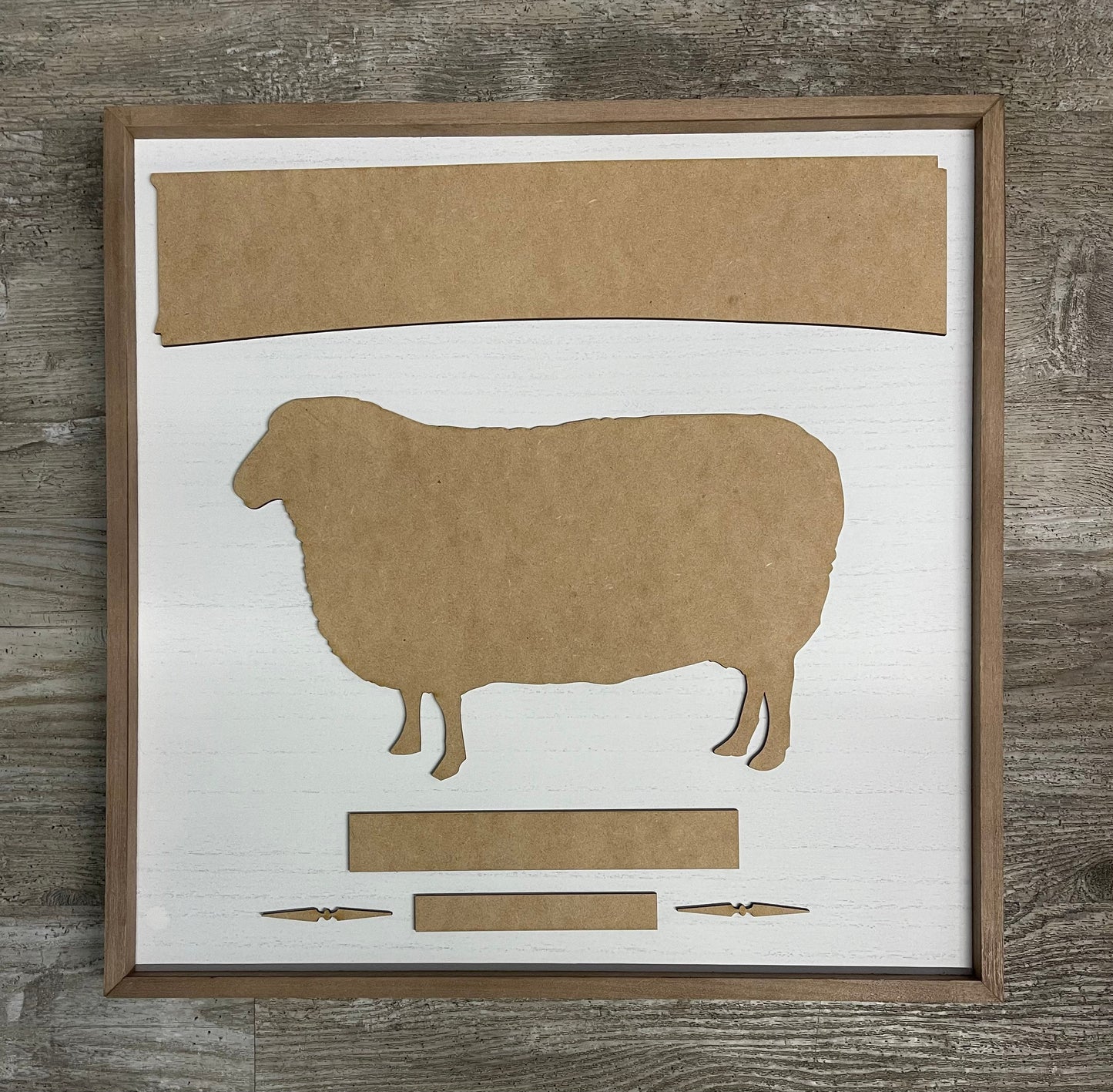Mercantile Sheep Sign cutouts, unfinished wood cutouts ready for you to paint, back surface not included