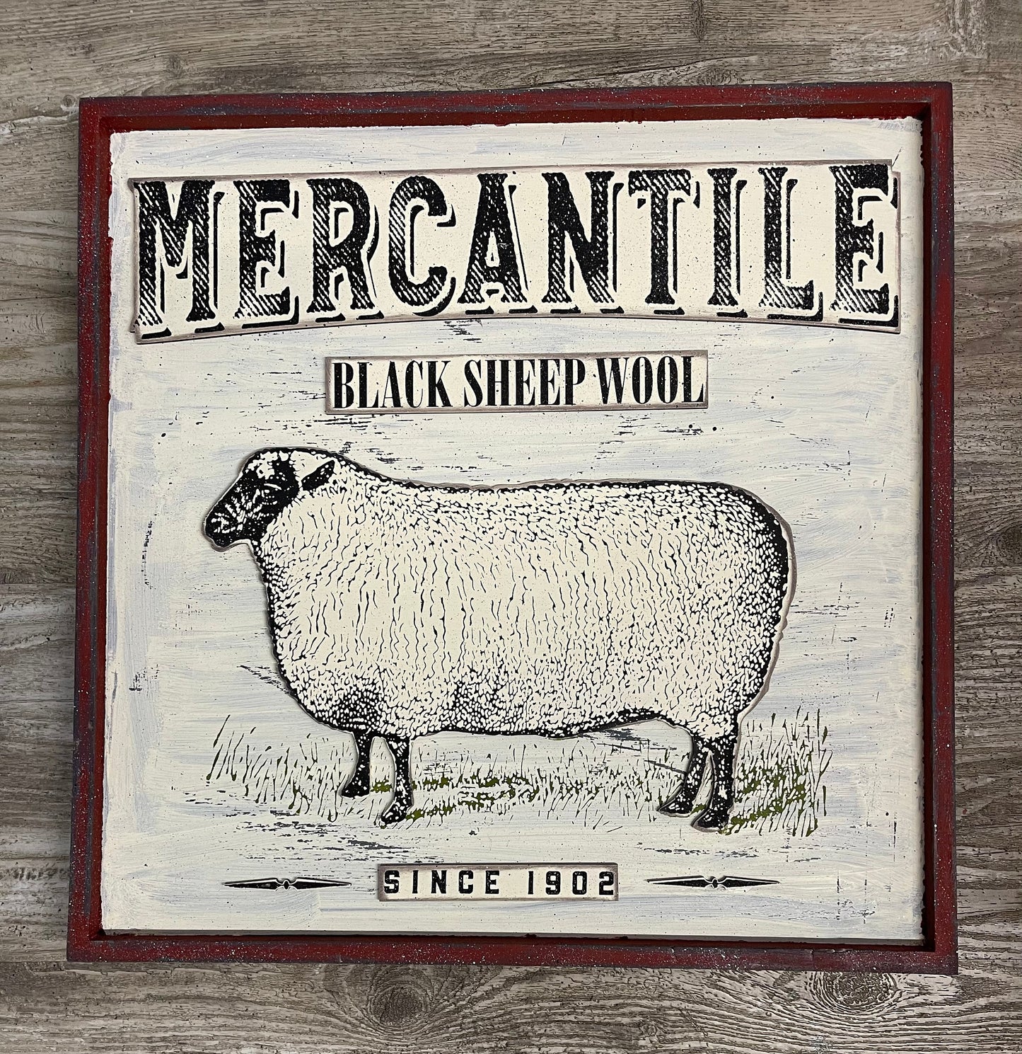 Mercantile Sheep Sign cutouts, unfinished wood cutouts ready for you to paint, back surface not included