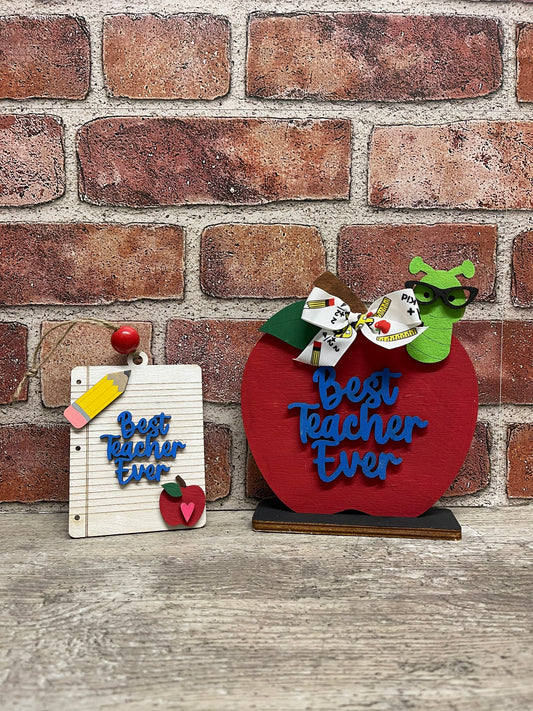 Teacher gift card kits set of 2 cutouts, unpainted wooden cutout - ready for you to paint