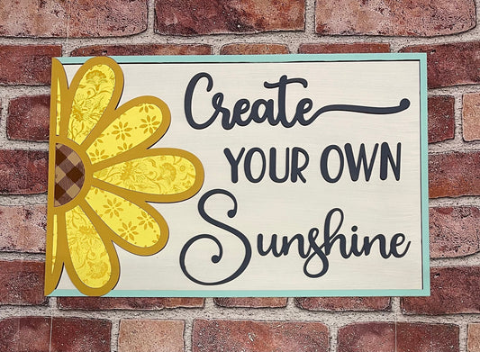 Create your own Sunshine sign ready to paint, unpainted wood cutouts