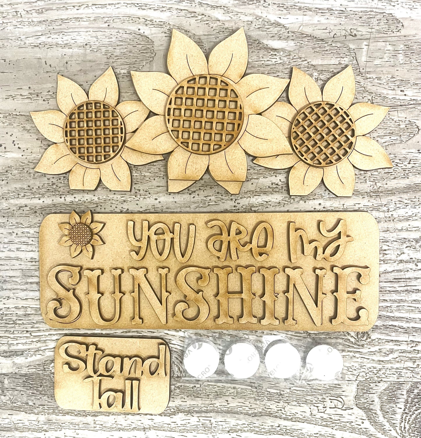 Unpainted Sunflower changeable insert cutouts only, Sunflower inserts ready for you to paint, truck not included