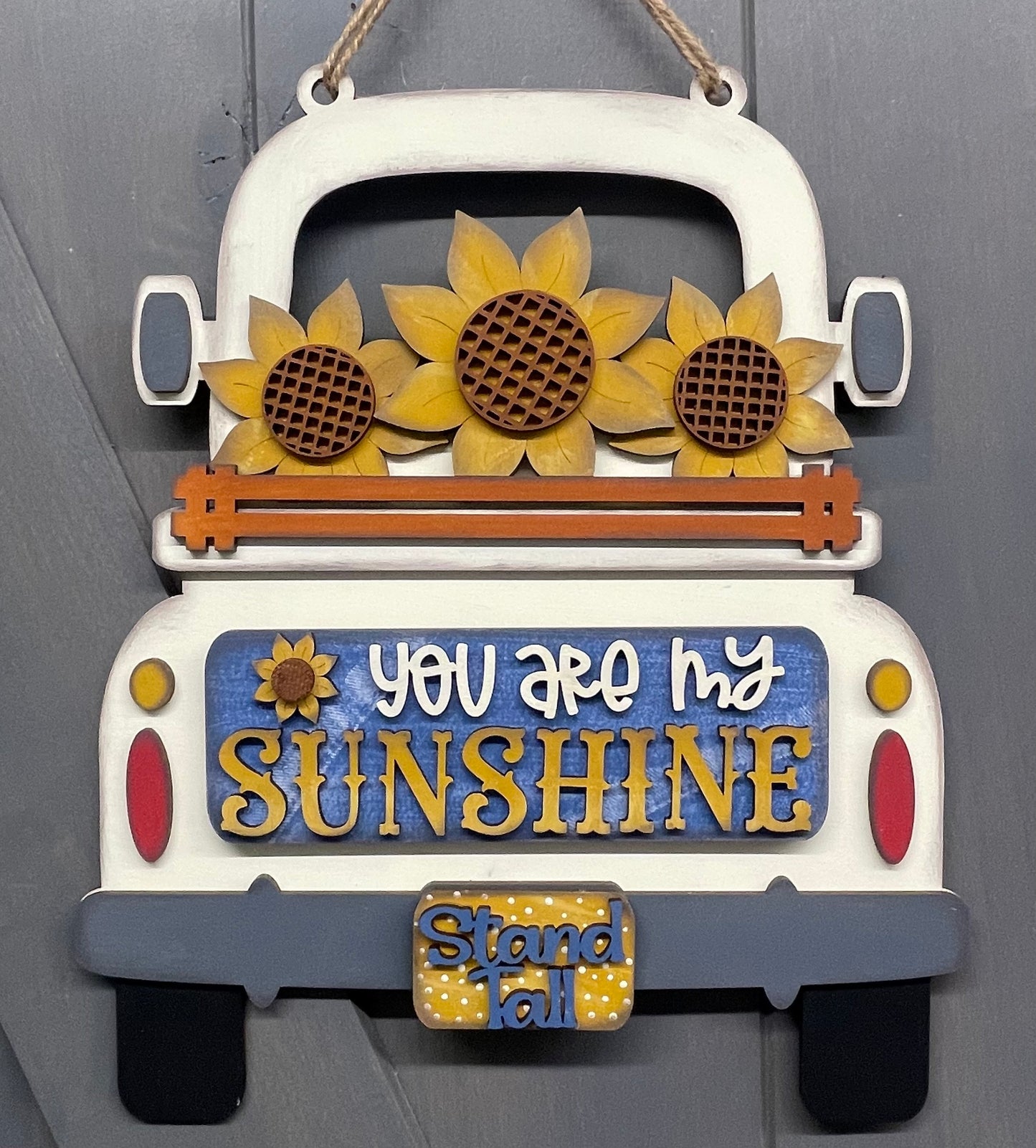 Sunflower Truck, You are my Sunshine with the removable pieces unpainted wood cutouts, ready for you to paint, includes truck